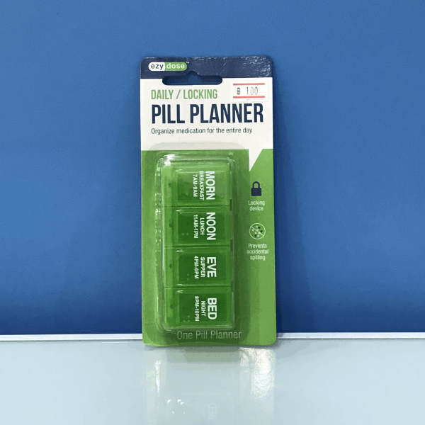 Easy Dose Pill Planner Daily/Locking สีเขียว