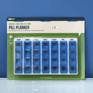 Easy Dose Pill Planner Weekly:one-day-at-a-time ตลับบาง สีฟ้า