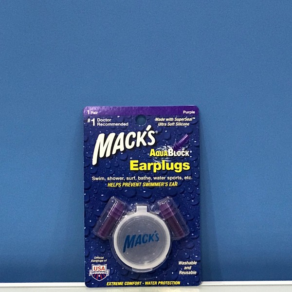 MACK’s AquaBlock Earplugs 1 Pair (Purple)