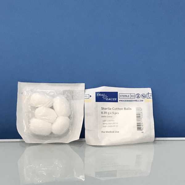 Sterile Cotton Ball 0.35 g (Thai Gauze) ซองละ 5 ชิ้น