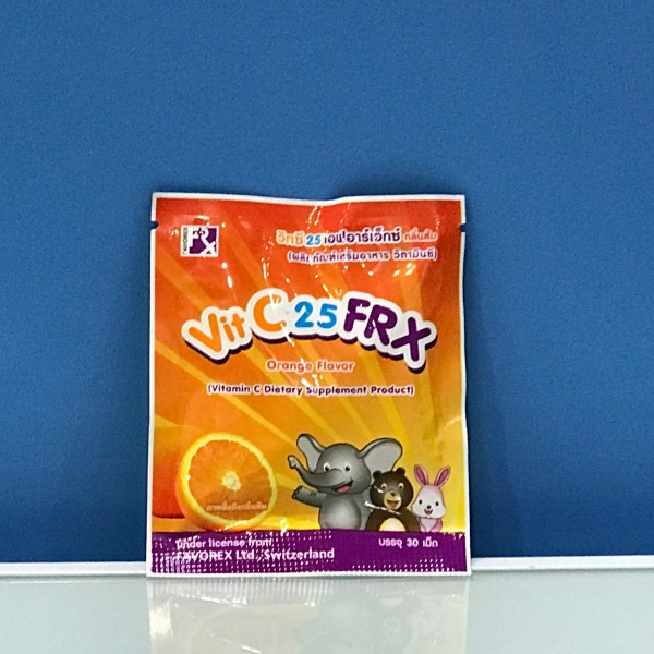 VITC-25FRX Vitamin C กลิ่นส้ม 13.5 g (30 เม็ด)